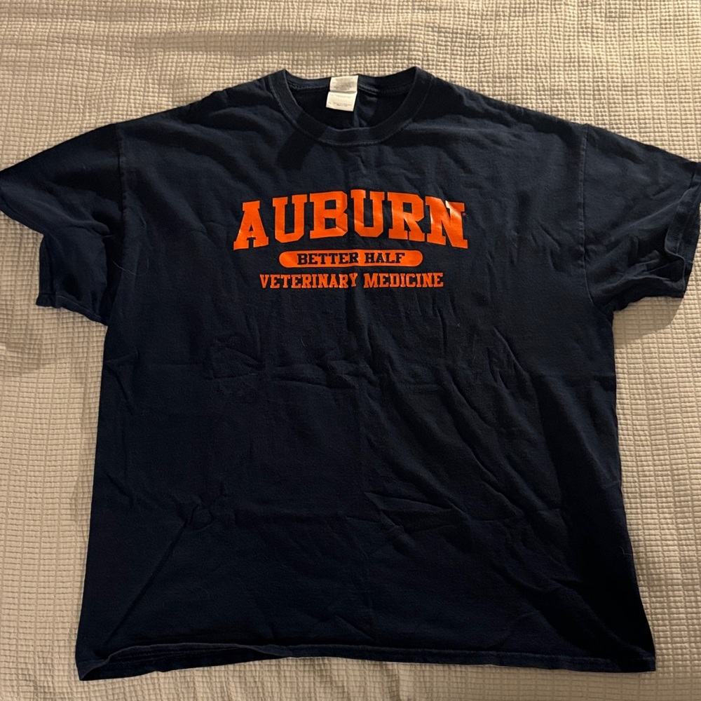 Auburn Men's Navy and Orange Tee